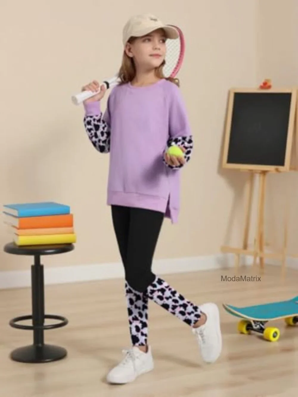 Girls 2 Piece Outfit Set Long Sleeve Sweatshirt Leggings Sweatsuit